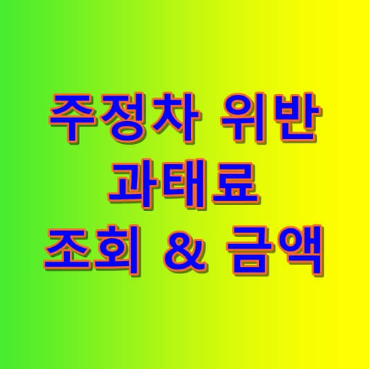  주정차 위반 과태료 조회 및 납부방법