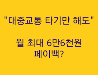 "간단히 등록만 하면 대중교통 타기만 해도 '월 최대 6만6천원 페이백?'"