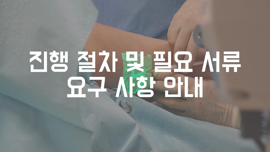 진행 절차 및 필요 서류 요구 사항 안내