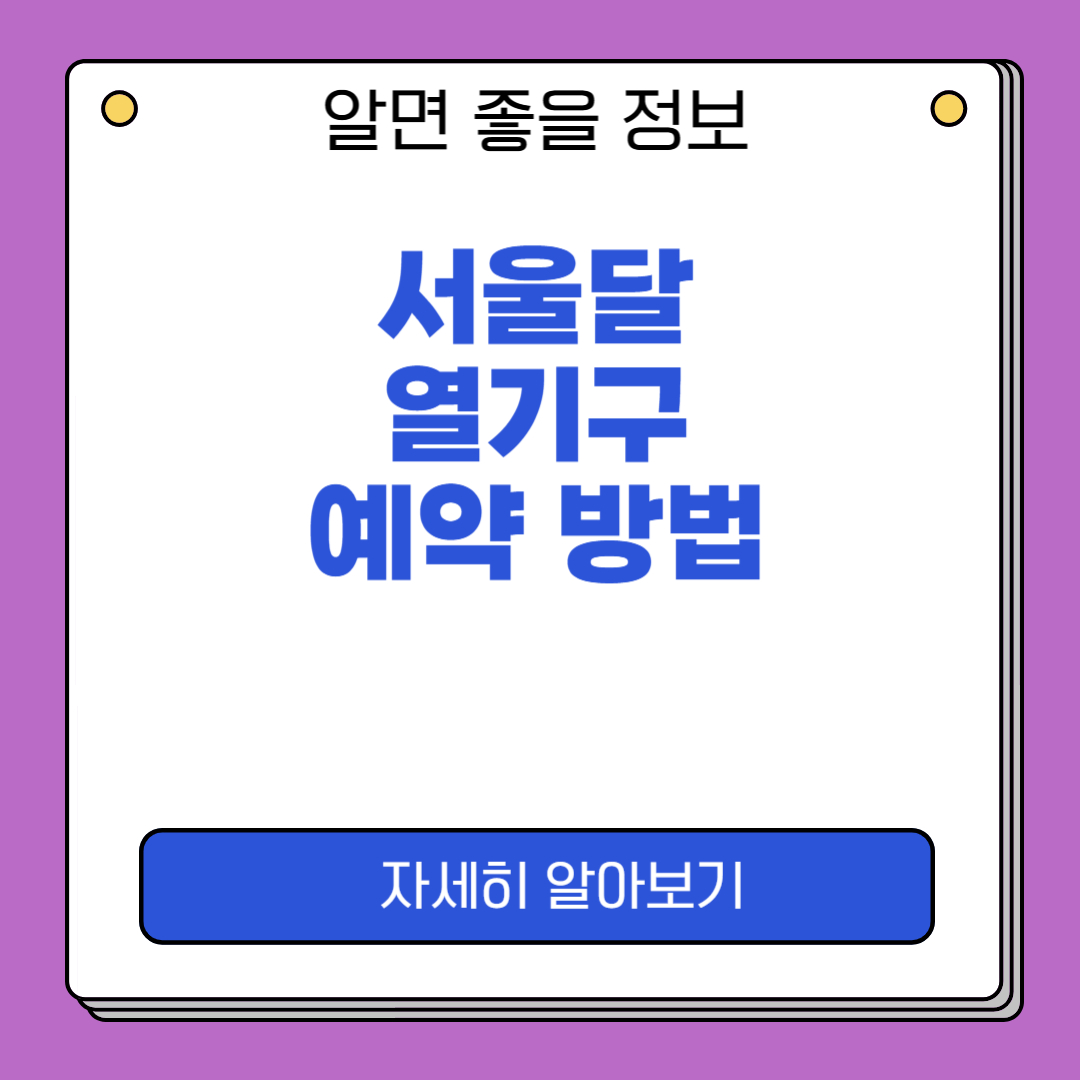 서울달 예매