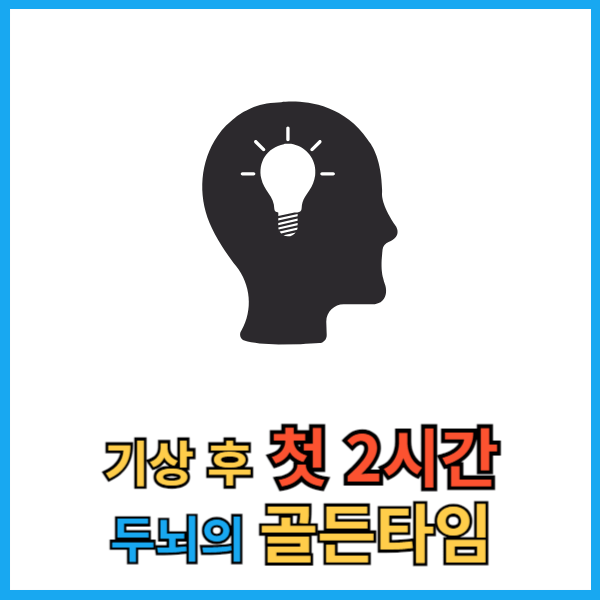 기상 후 첫 2시간 두뇌의 골든타임