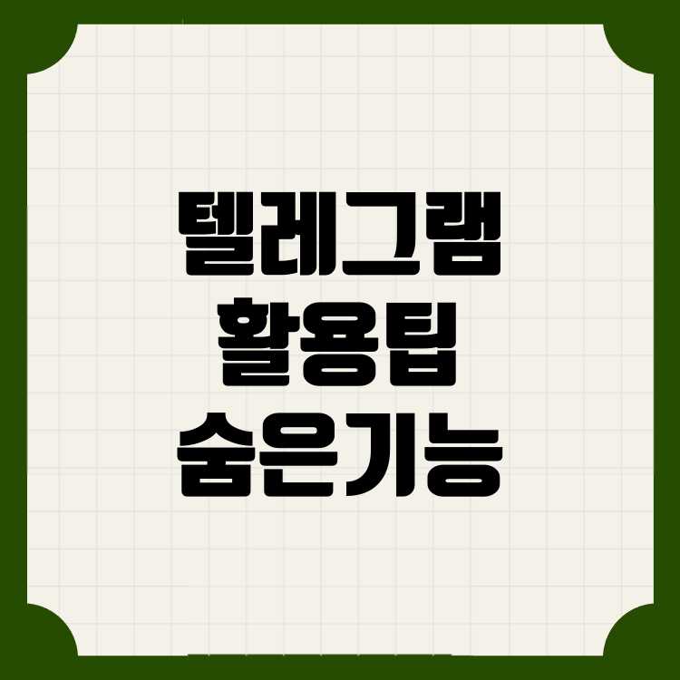 텔레그램 주요 활용 팁과 숨겨진 기능 설명