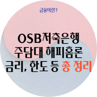 OSB저축은행 해피홈론 신청&#44; 자격&#44; 연체&#44; 이자 등