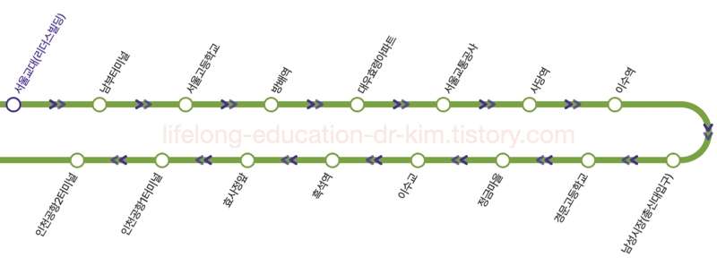 6016 공항버스 간이 노선도