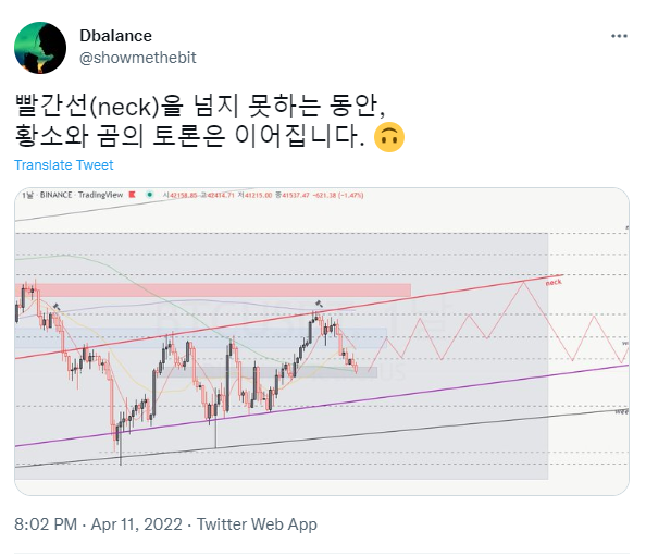  BTC (비트코인) 2022.04.11 인플루언서 분석