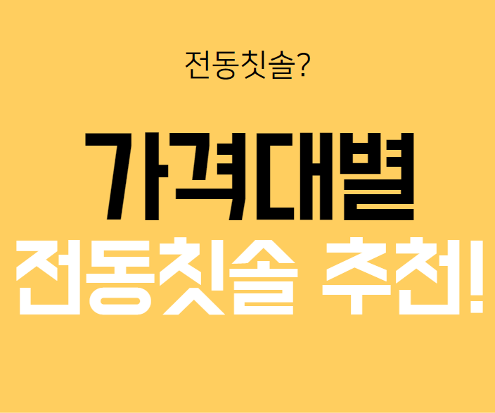  가격대별 최고의 전동칫솔 간단 추천