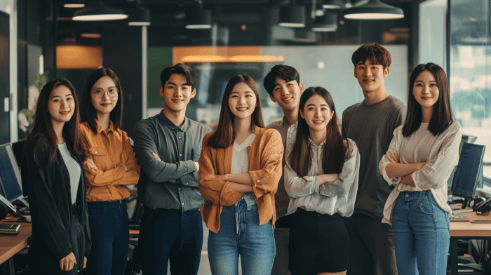 8명의 청년들의 이미지