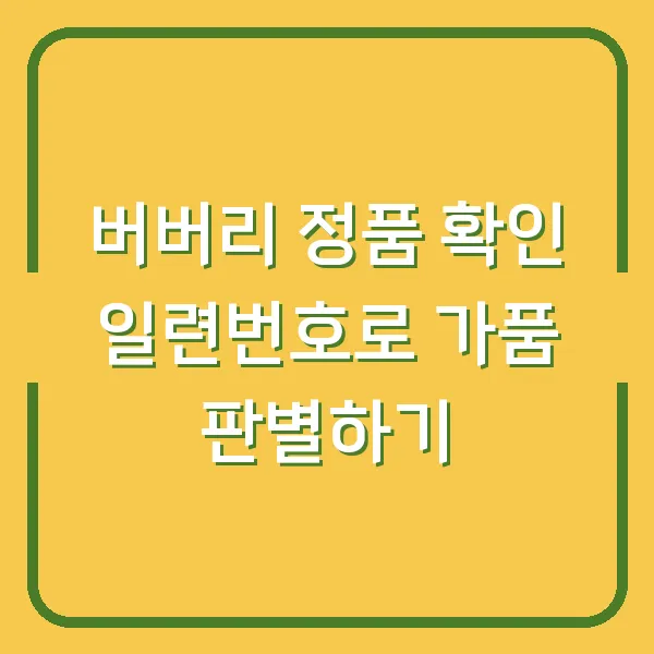 버버리 정품 확인 일련번호로 가품 판별하기