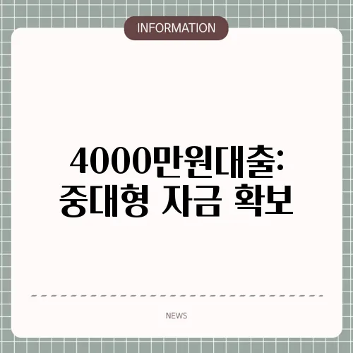 4000만원대출: 중대형 자금 확보