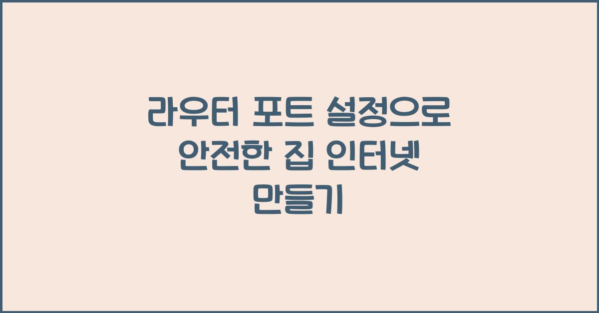 라우터 포트 설정