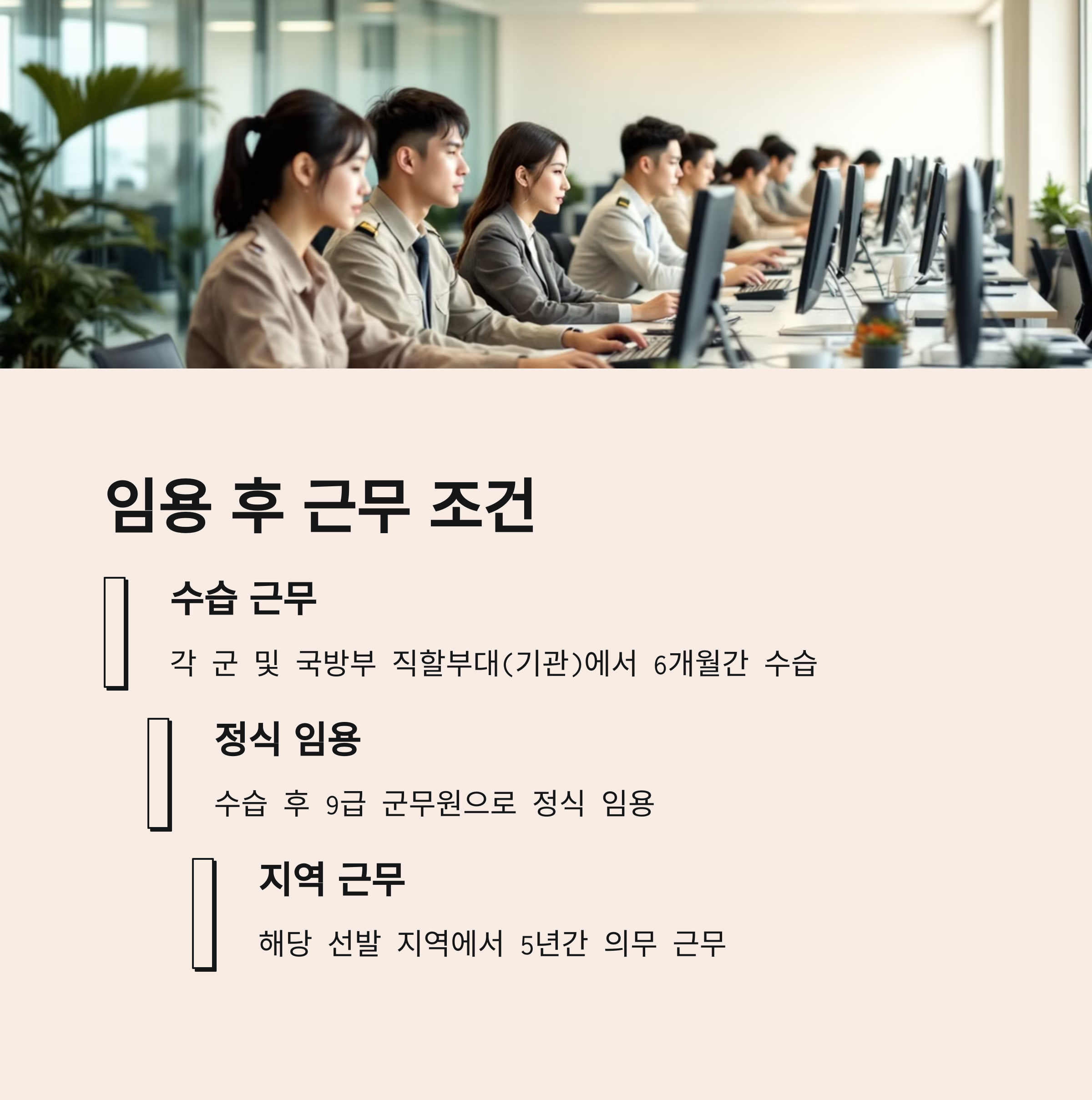 9급 군무원 임용 후 근무 조건은