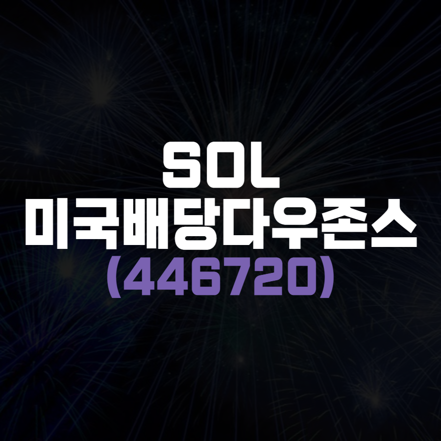  월배당 받는 한국판 SCHD / SOL 미국배당다우존스 (446720)