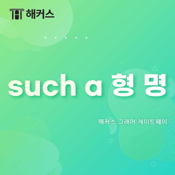  such a 형 명, so 형 a 명, so that, such that 세트로 알아보자!