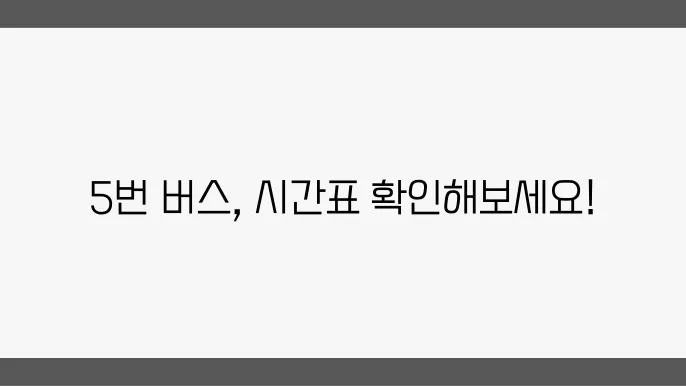 5번 버스 정류장 위치
