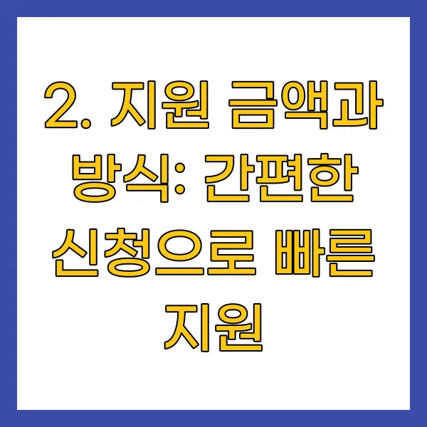 지원 금액과 방식