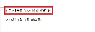 자동 날짜 입력 필드 코드 확인