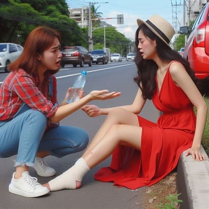 교통사고로 다친 여자