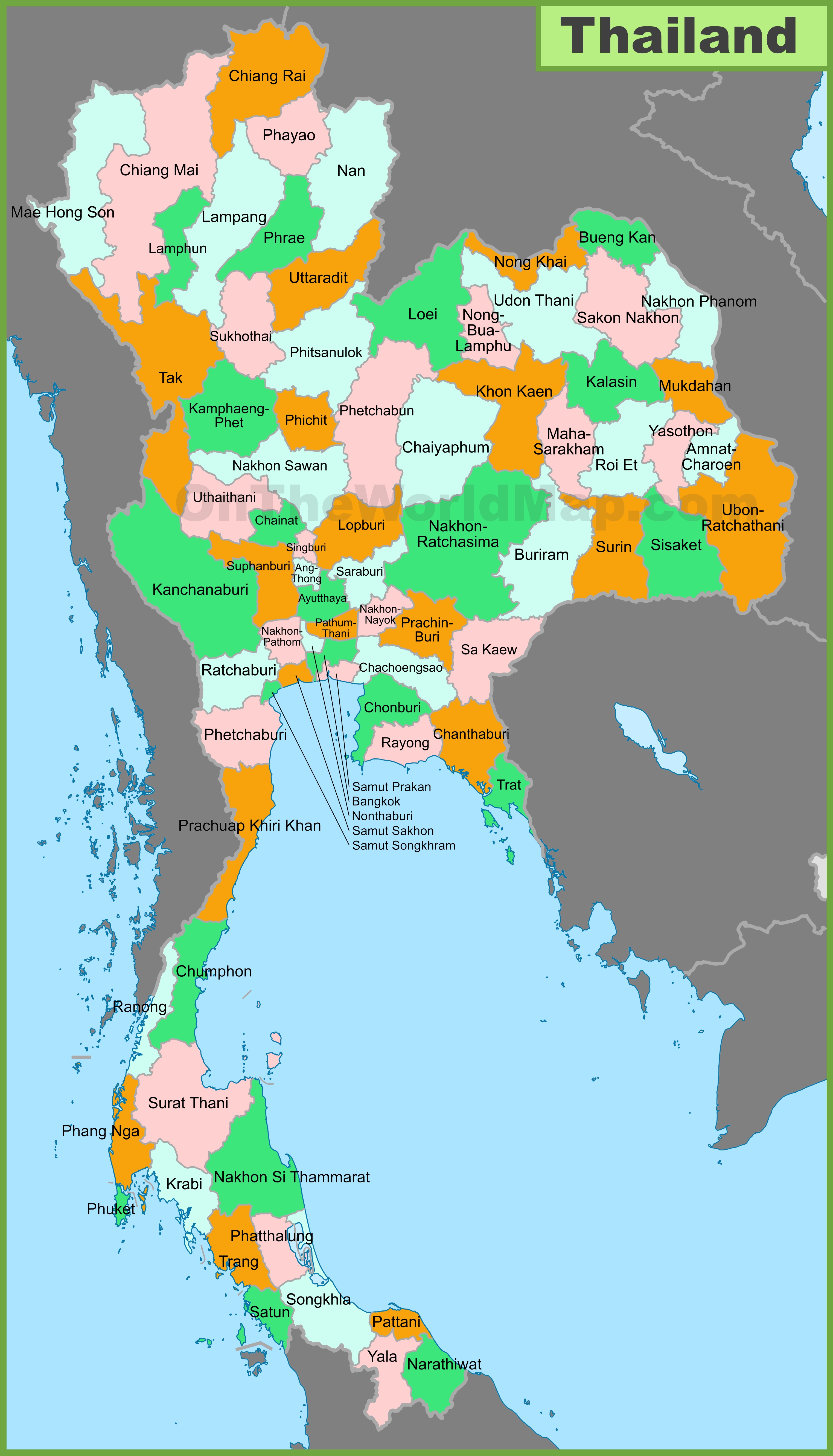 태국 행정구역 지도
