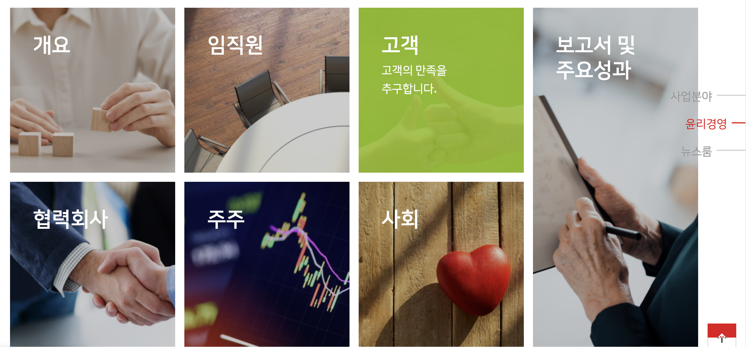 오리온 회사의 윤리경영 - 홈페이지 에서 캡쳐한 사진