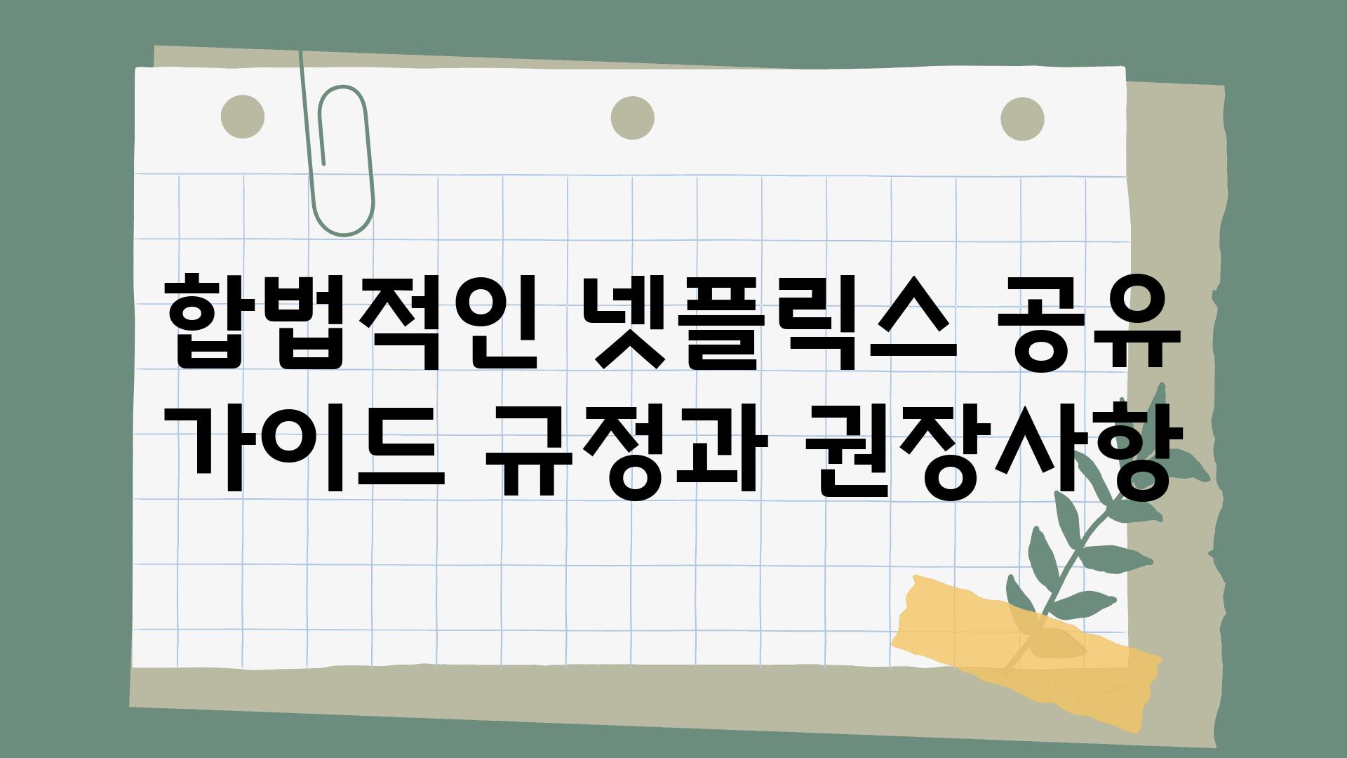 합법적인 넷플릭스 공유 설명서 규정과 권장사항