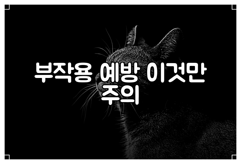 부작용 예방 이것만 주의