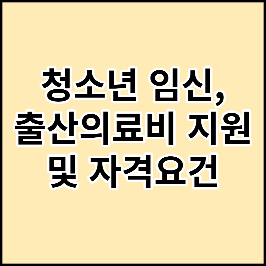  청소년산모 임신,출산 의료비 지원신청 및 자격요건