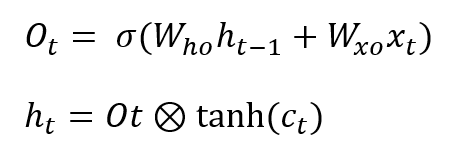 Output Gate (출력 게이트) 수식 이미지