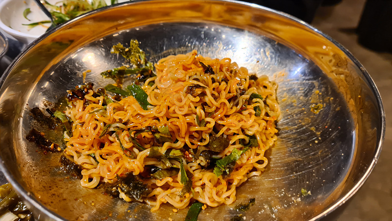 삼굽살-비빔면-비빈-후