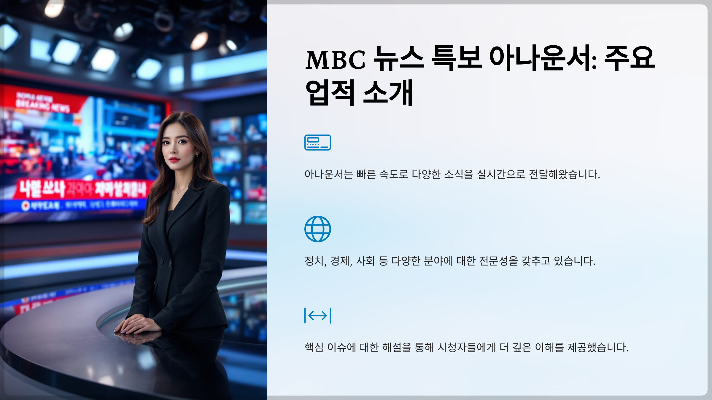 MBC 뉴스 특보 아나운서: 최신 소식 전달
