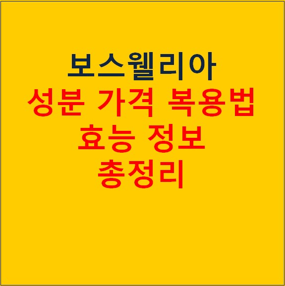 관절에 좋은 보스웰리아 성분 가격 복용법 효능 총정리