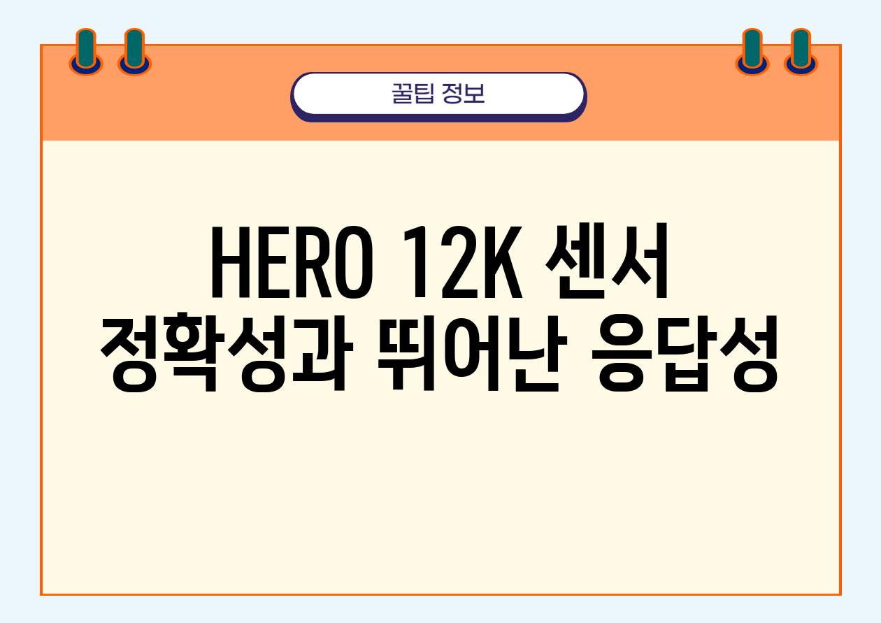 HERO 12K 센서 정확성과 뛰어난 응답성