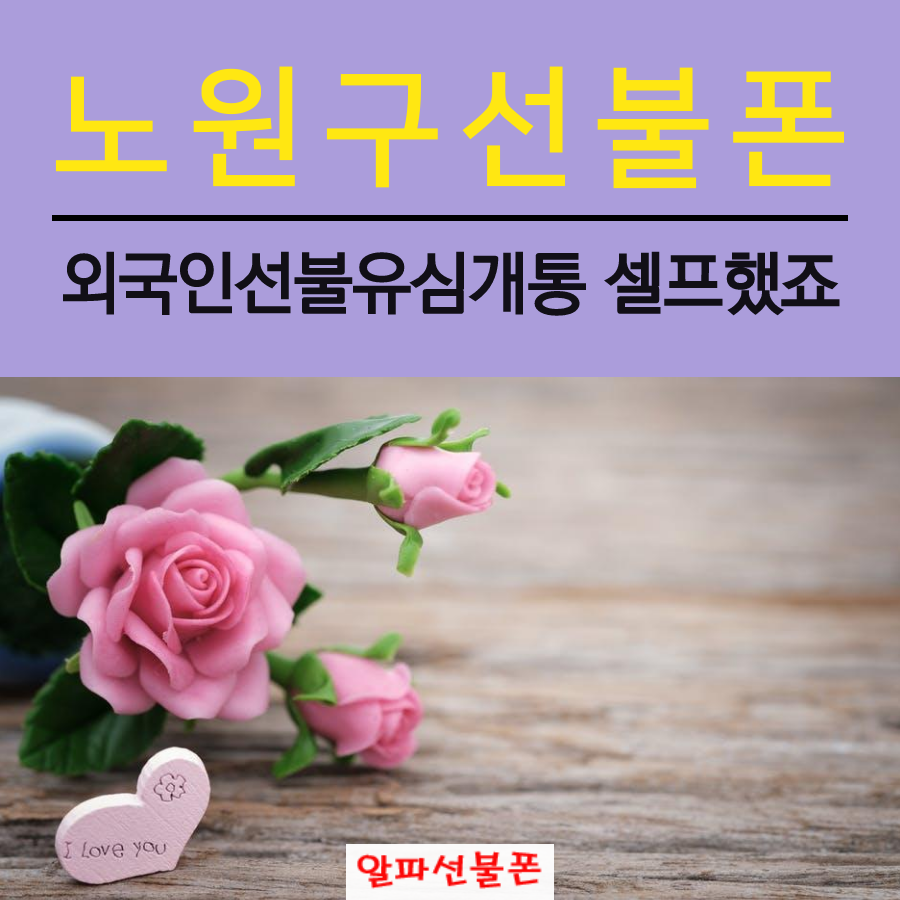  노원구선불폰 외국인선불유심 셀프로 했죠