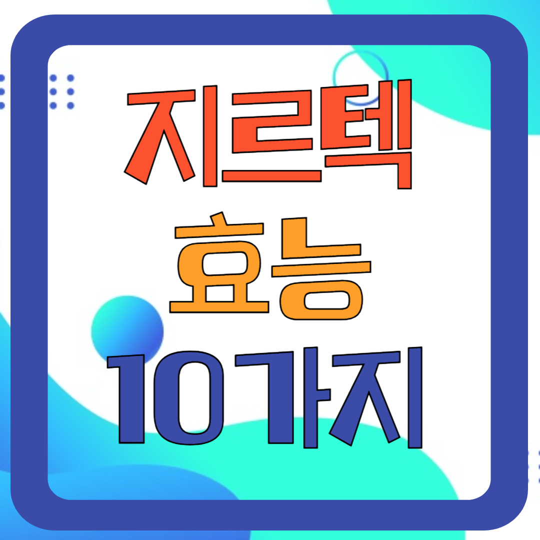 지르텍 효능 10가지! 알레르기약