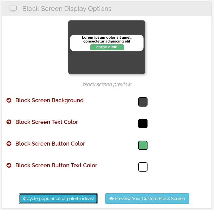 Block-Screen-Display-Options
