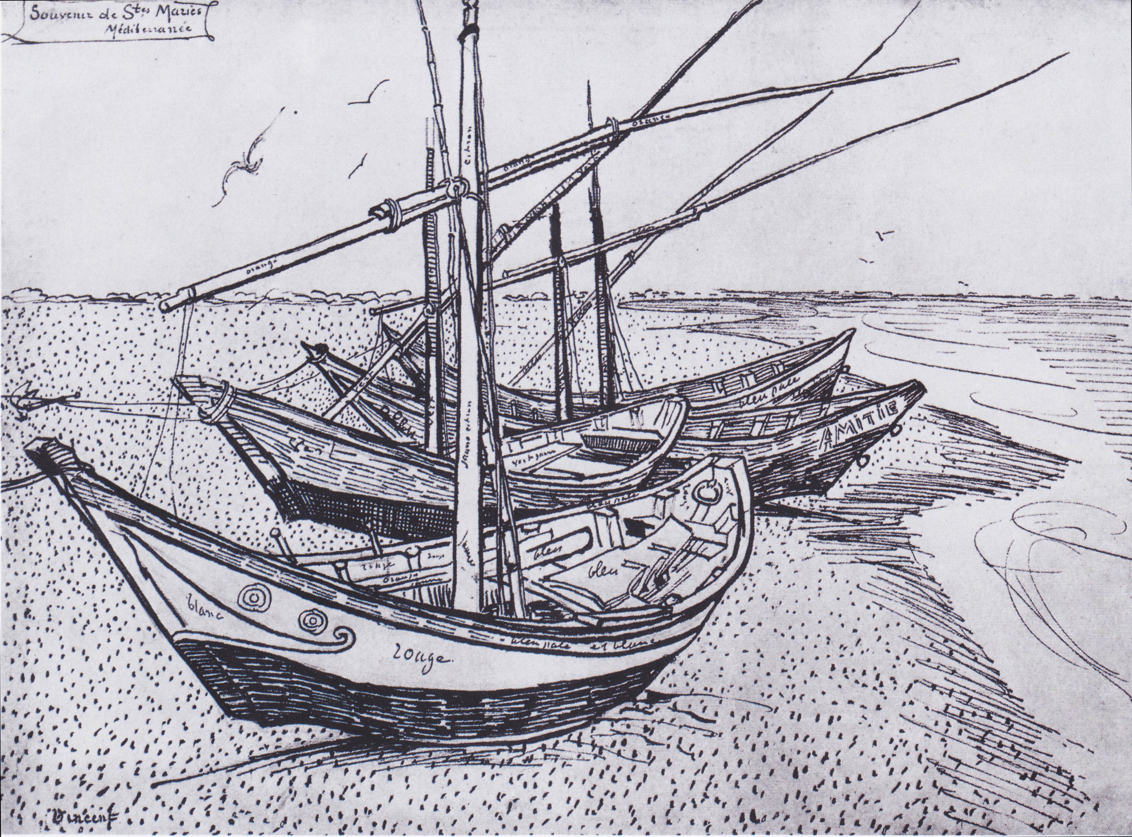 생 마리(Saintes- Maries) 바다로 간 고흐, 1888.06