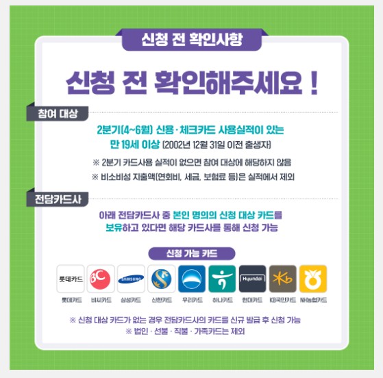  재난 지원금 신용카드 캐시백 환급 10월부터