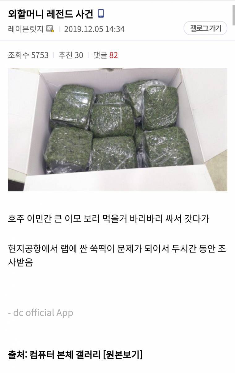 디씨 외할머니 레전드사건