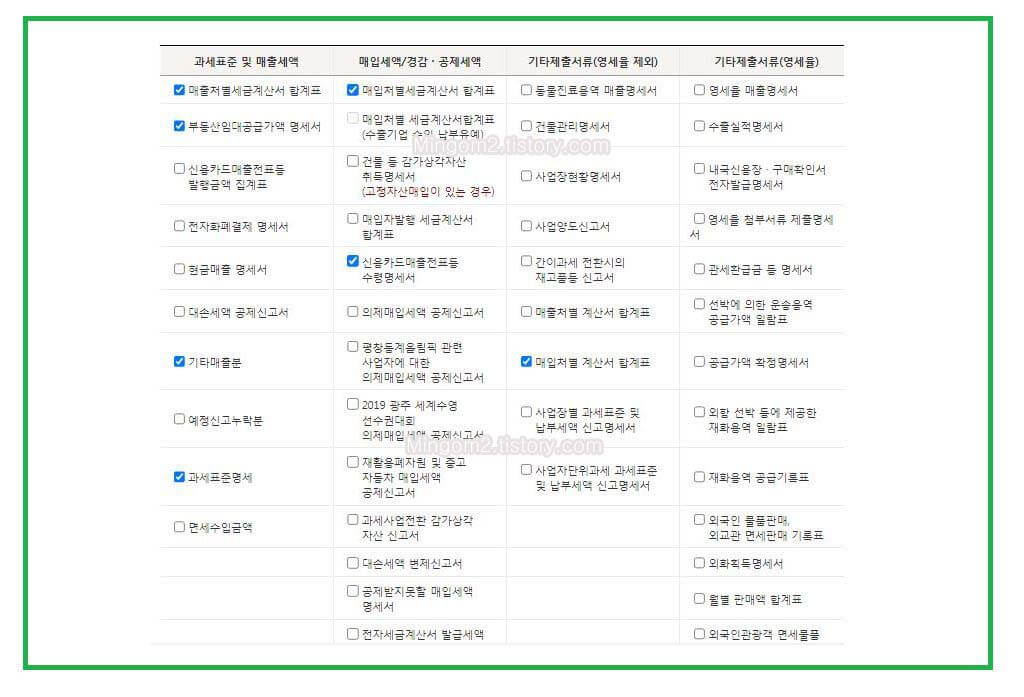 부가세 부가가치세 종목선택