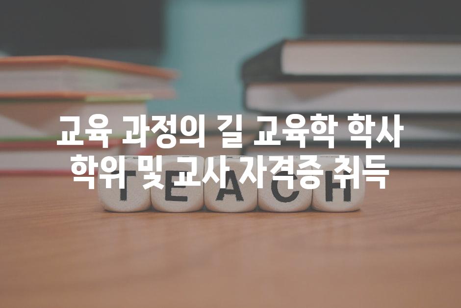 교육 과정의 길 교육학 학사 학위 및 교사 자격증 취득