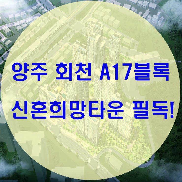  양주회천 신혼희망타운 A17블록 필독!