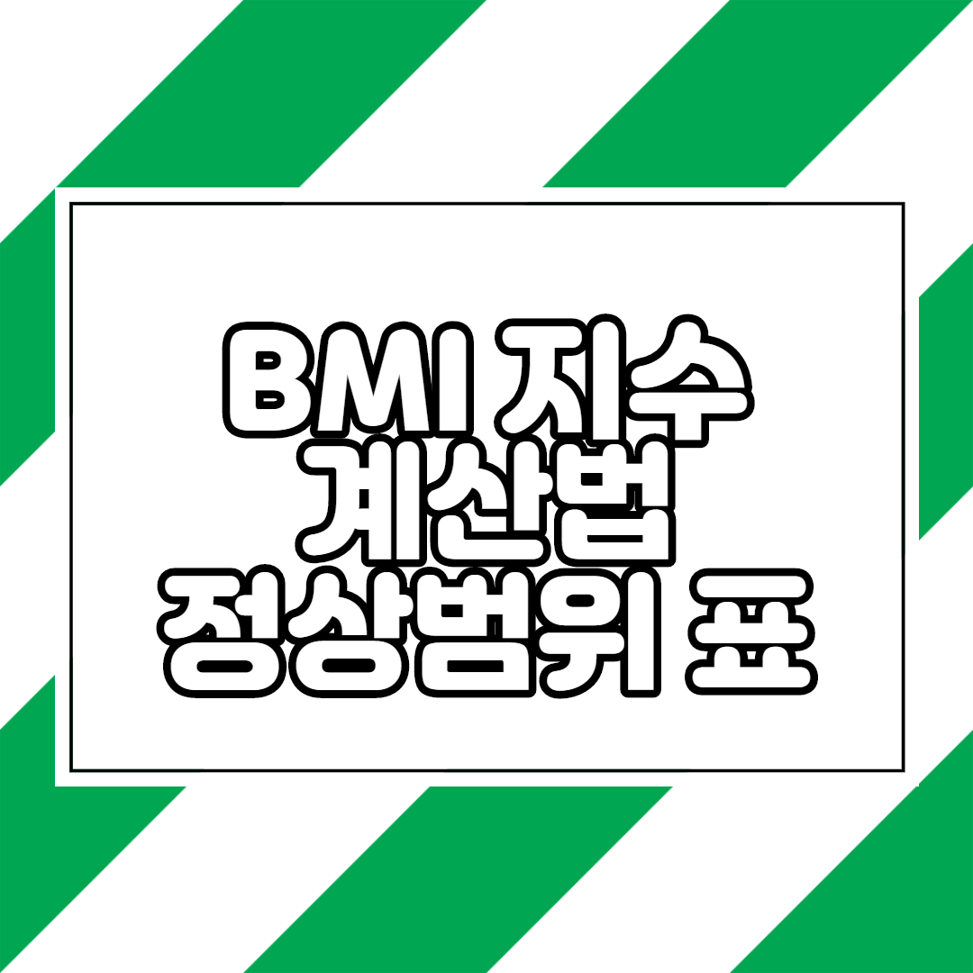  bmi지수 계산법, 정상범위표