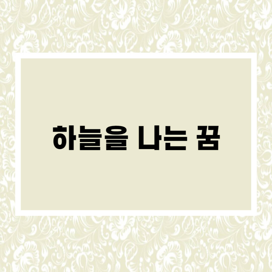  하늘을 나는 꿈해몽