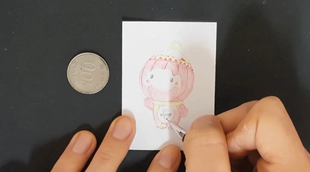 배에 베이징 동계패럴림픽 엠블럼도 샤프로 그려줬습니다.