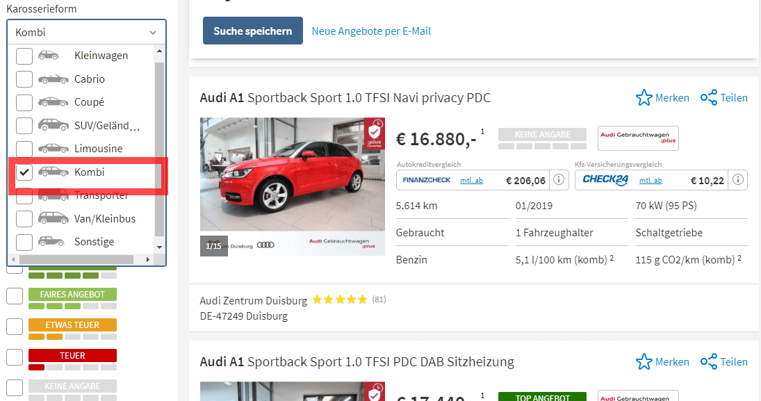  독일에서 자동차 구입하기!  자동차 검색 방법은? (AUTOSCOUT24, feat. 독일 이민)(2)