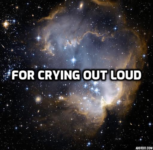  "For crying out loud"제발 쫌, 환장하겠네, 돌아버리겠네, 미치겠네