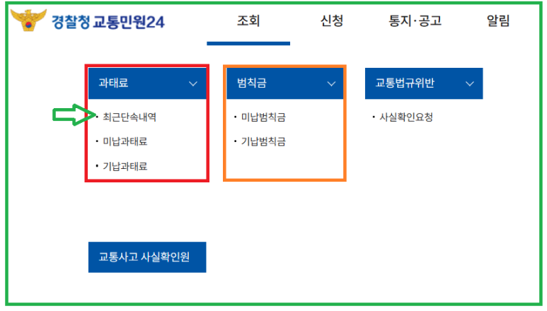 차량 속도위반 주차위반 신호위반 과태료 조회 위택스 납부 방법 과태료 법인차량 문자신청