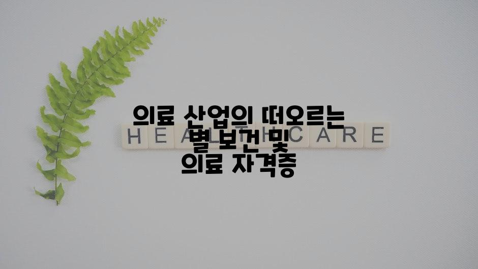 의료 산업의 떠오르는 별 보건 및 의료 자격증