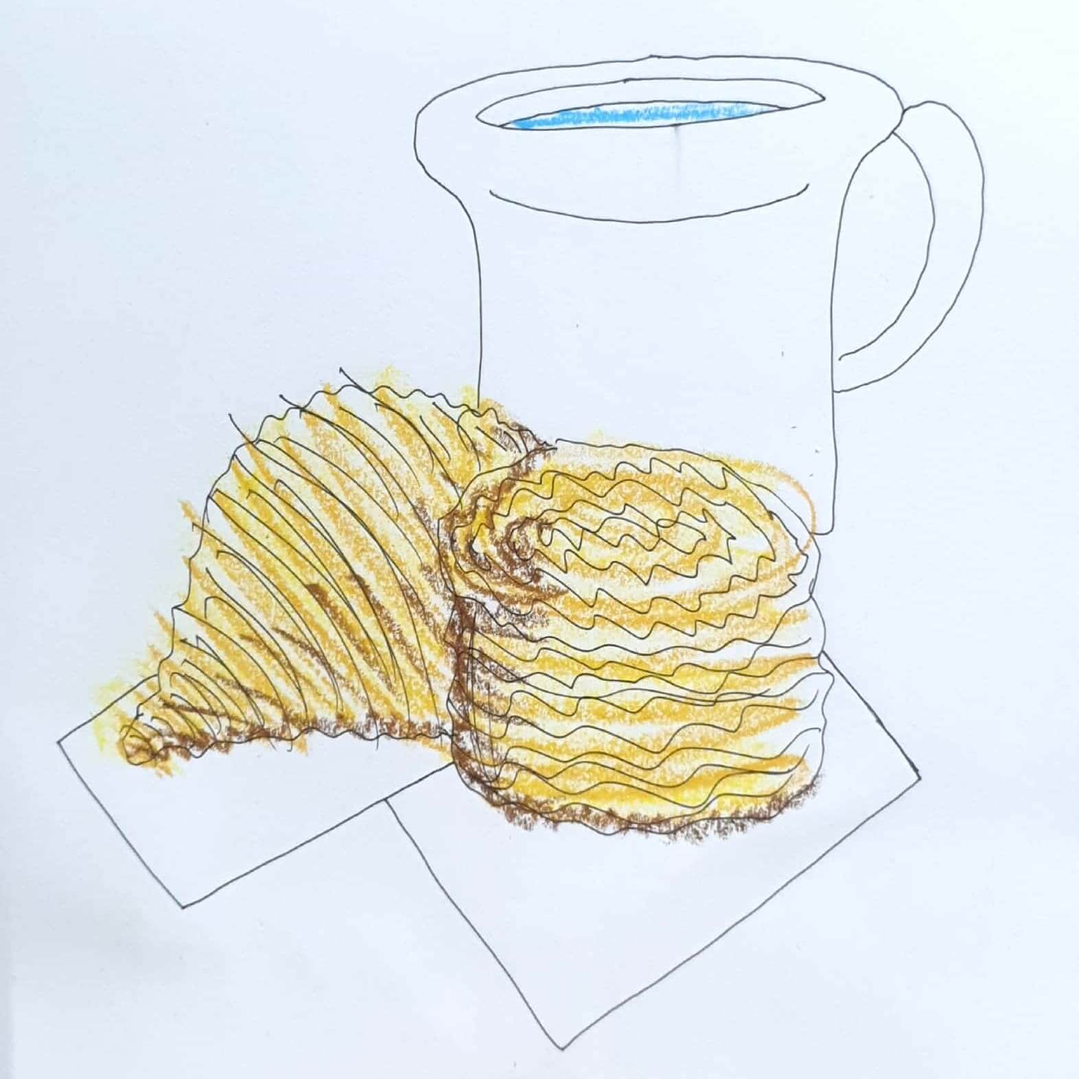  Today's Breakfast 오늘의 아침 / 일러스트 그림 드로잉 / 음식 그리기
