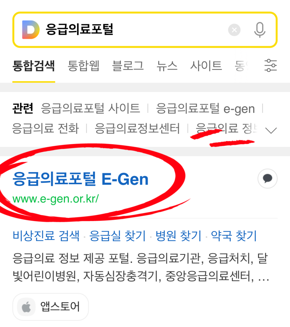 응급의료포털홈페이지