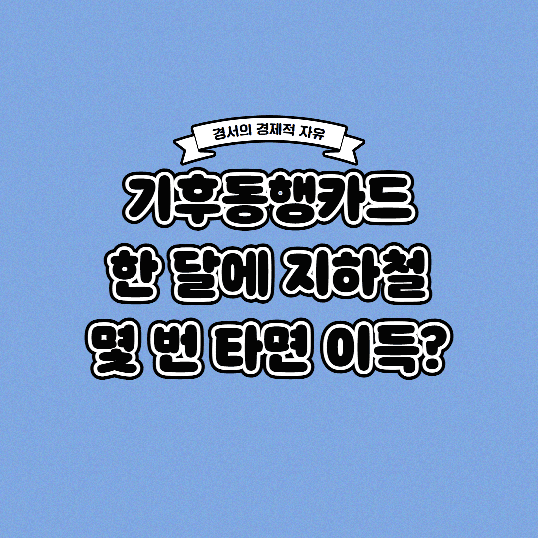  기후동행카드 한 달에 '이 정도' 타시면 이득입니다!